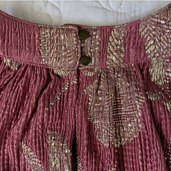 Anthropologie Feather Bone Metallic Rose Halter Top - Picture 3 of 7